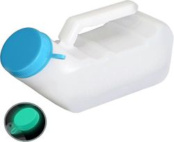 Miesten pisuaari hehkuu pimeässä, 1000ml paksut pissapullot kannella, roiskesuojattu pisuaaripullo yhteensopiva auto, sairaala, vanhusten inkontine...