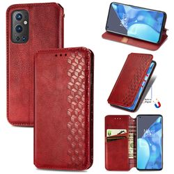 Kompatibel med Oneplus 9 Pro Flip Case Etui Vintage Wallet Flip Cover med magnetisk lukning Coque - Blå rød