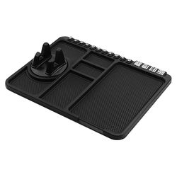 Bil instrumentbræt Anti Slip Mat Pad Gps mobiltelefon holder stå nummerplade tilbehør Sort