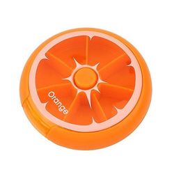 Bærbar Ugentlig Pill Box Dispenser Vitamin Pill Dispenser Candy Opbevaringsboks Orange
