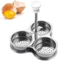 Munan salametsästäjä, munakeitin, muna-kaavain kolmella telineellä, munakeitin, uppomunakupit, ruostumaton teräs, höyrykori, tarttumaton Co