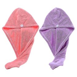 2 Pack Microfiber Håndkle Wrap For Hair Quick Dry Hair Turban Soft Super absorberende Hair Towel Wrap