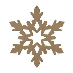 Gomille MDF træ snefnug til dekoration - 10 cm Brown 10 x 10 x 0,5 cm