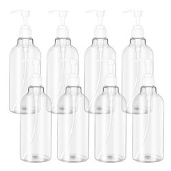 8kpl 500ml uudelleen täytettävät pumppupullot Läpinäkyvä Shampoo Annostelija Nestepullot Kylpyhuone keittiöön Kuten