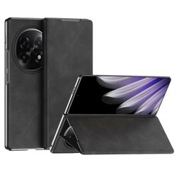 Oppo Find N5 5G -kotelolle Pudonnaisenkestävä jalusta PU-nahkainen puhelimen kansi-musta Monivärinen Black