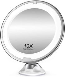 Linkrunning 10x forstørrelsesglas med LED-lys 1 kugleled 360 justerbart vedhæftningsbærbart kosmetisk spejl, til badeværelse, rejser Som vist As shown