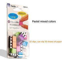 Ceyue Farverige papirklip Kreativ bogmærke Cute Buede Pins Brevpapir Lille Mappe Sub-studerende Multifunktion Pastel blandede farver 10pcs