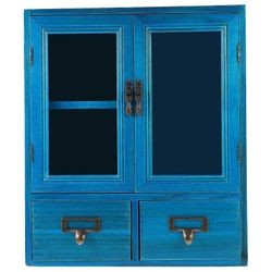 Vintage-tyylinen kaksiovinen seinäkaappi, maalaismainen säilytysjärjestäjä keittiöön tai makuuhuoneeseen, sileä pinta ja hieno käsityötaito, matala...