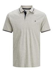 Mænd JACK & JONES Polo Tee JJEJERSEY Skjorte krave Kort ærmet Simple Jersey Lys grå S