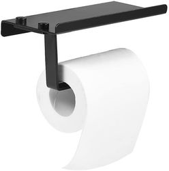 Linkrunning Toiletrulleholder Toiletpapirholder Vægmonteret toiletrulleholder med plads Aluminiumshylde Toilet Badeværelse