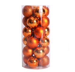 Fruushop 24pcs skinnende og polshed glanset juletre Ball Ornamenter Dekorasjoner 1.5 '' Oransje