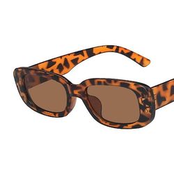 Ebox Kvinder vintage små rektangel solbriller firkantede solbriller nuancer Leopard