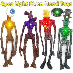 4kpl Siren Head Figure Set Siren Head Action Figure Monster Model Muovilelu