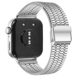 Yhteensopiva Huawei Watch Fit 3 Band 316L ruostumattomasta teräksestä valmistetun vaihtohihnan kanssa, hopea Monivärinen