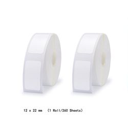 Boeyaa Trådløs etiketprinter Bærbar Pocketbluetooth termisk etiketprinter Hjemmekontor 12x22mm 2Roll