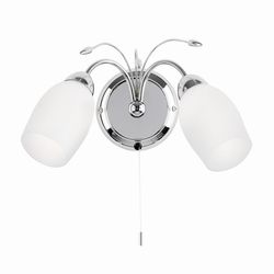 Endon Collection Lighting Meadow 2 Lys indendørs væg lys krom med hvidt glas, E14
