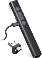 USB / Type-C 2 in 1 ladattava Powerpoint-etäosoitinesitys140 * 22 * 12mm, PPT Zapette Powerpoint langaton juontaja Macille iPad Comp