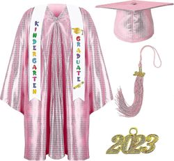 Lasten esikoulun ja päiväkodin valmistujaispuku Lippissetti 2023 Charm Printed Stole For Kid Grad Vaaleanpunainen 30