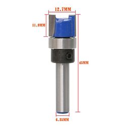 Ruili 1/4" Shank Mønster / flush Trim Router Bit Træværk Tungen og Groove Set Slotting Tool Sølv