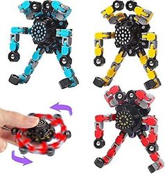 AIR 3pcs lysende Funny Sensory Fidget Spinners Legetøj med transformable Chain Mekanisk Spiral Twister