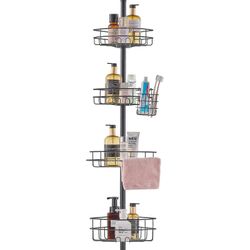 Succebuy Suihkukulman kiristystanko, 42" - 114" korkea, monitoiminen suihkun kiristystanko vahvalla kantavalla alustalla