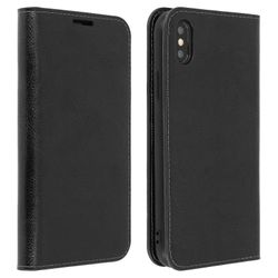 Avizar Folio aito nahka iPhone XS Max kotelo Korttikotelo Videoteline musta