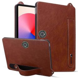 Oneplus Pad / oppo Pad 2 -tablettikotelolle Käsihihna Tukijalka Nahkakansi Ruskea