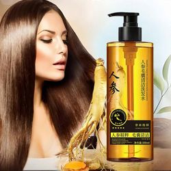 Ginseng shampoo hilseöljylle Hallitse hiusten follikkelien puhdistusta Yrttiuutteet hiusten ravitsemukseen ja hiustenhoitoon Keltainen