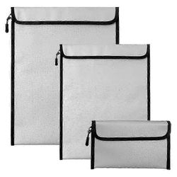 3 kpl tulenkestävä vedenpitävä raha tärkeä asiakirjapussi (2000) Hopea