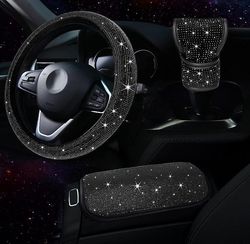 Handuo Rat Tredelt sæt, Crystal Diamond Bil Suv Hjulbeskytter sort