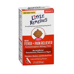 Little Remedies Pienet korjaustoimenpiteet Little Fevers Infant Fever/Pain Reliever Liquid Dye-Free, Natural Berry Flavor 2 oz