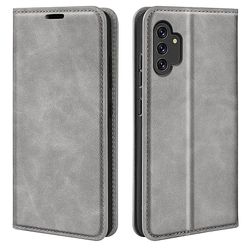 Samsung Galaxy A13 4G Skin-touch lompakkokotelo taitettava jalusta automaattisesti sulkeutuva käännettävä puhelimen kansi Harmaa Style D Samsung Ga...