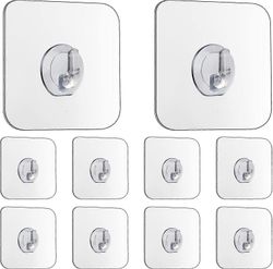 taikakoukut, läpinäkyvä itseliimautuva, irrotettava ilman nauloja raskaat tahmeat koukut keittiöön, kylpyhuoneeseen, oviseinään, 10 kpl musta gyg8-...