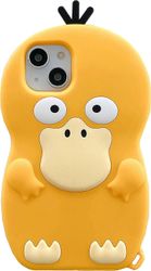 Baiccf Sarjakuvakotelo iPhone Xs Max -kotelolle - söpö ankankeltainen kotelo 3D-hahmo pehmeä silikoninen iskunkestävä kansi, muotisuunnittelu hausk...