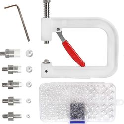 Helmenkiinnityskone, Helmien niittien kiinnityskone, 5 kokoa, Käsiprässihelmenkiinnitystyökalusarja hattuihin, Tee-se-itse-tarvikkeet Kuten