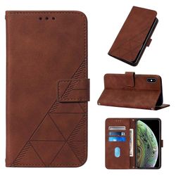 Gangxun Kompatibel med Iphone Xs Max etui læder folio cover tegnebog magnetisk premium Tui Coque brun