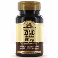 Windmill Health Tuulimyllyn terveys sinkkisulfaatti, 50mg, 90 välilehteä