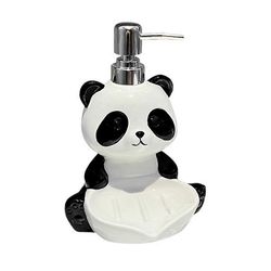 Panda keraaminen saippua-annostelija lapsille, söpö kylpyhuonetarvike shampoopullolla, ihanteellinen lahja Kuten