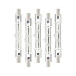 5 pakkaus R7S 118mm 300W 230V, R7S halogeeni lineaarinen lamppu, himmennettävä halogeenilamppu, joka soveltuu rakentamiseen Wo Läpinäkyvä