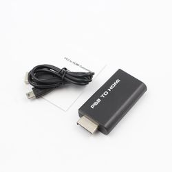 Ps2 til Hdmi-lydvideokabel av-adapteromformer w/3,5 mm lydoutput til HDTV