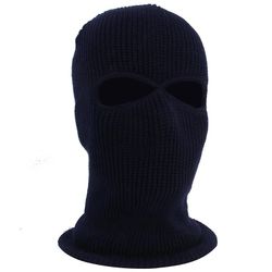 2 hul Balaclava hætte Cap Ski Vinter Fuld ansigtsmaske Hue Taktisk Hat Flåde