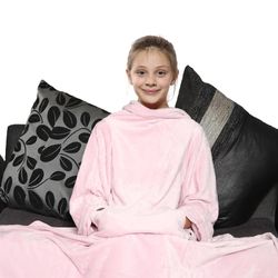 A2Z 4 Kids Unisex Girls Gutter Bærbare TV-tepper med ermer Baby rosa One Size