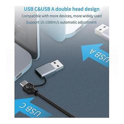 Usb A / usb C Netværksadapter med dobbelt stik Usb Rj45 Ethernet-adapter Eksternt netværkskort til Lapt