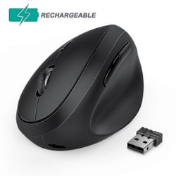 Jelly Comb 2,4 GHz:n langaton hiiri kannettavan tietokoneen ladattavalle ergonomiselle pystysuoralle vaaleanpunaiselle hiirelle, jossa on 3 säädett...