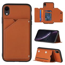 Gangxun Sag Til Iphone Xr Vintage Cuir Cover Læder sag Kofanger - Marron