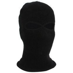 2 hul Balaclava hætte Cap Ski Vinter Fuld ansigtsmaske Hue Taktisk Hat Sort