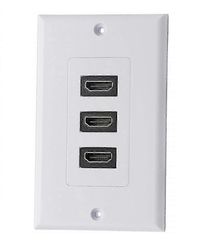 3-porttinen HDMI 2.0 -seinälevykomponentti HDMI-komponenttikomposiitti ääniseinäkiinnityspistorasia, tuki 4K 60Hz 1080P täydellinen (3 HDMI)