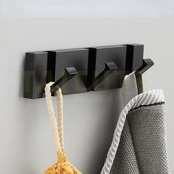 Zch Foldbar håndklædeholder til badeværelse køkken soveværelse korridor All Black 3 Hook