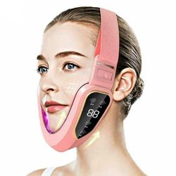 Ansigtsløfteanordning Ledet fotonterapi Ansigtsslankende massager V-formet maskine Pink