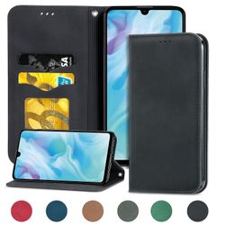 Gangxun Sag For Huawei P30 Lite Magnetisk Lukning Læder Tegnebog Cover Housse Etui Shockproof - Sort